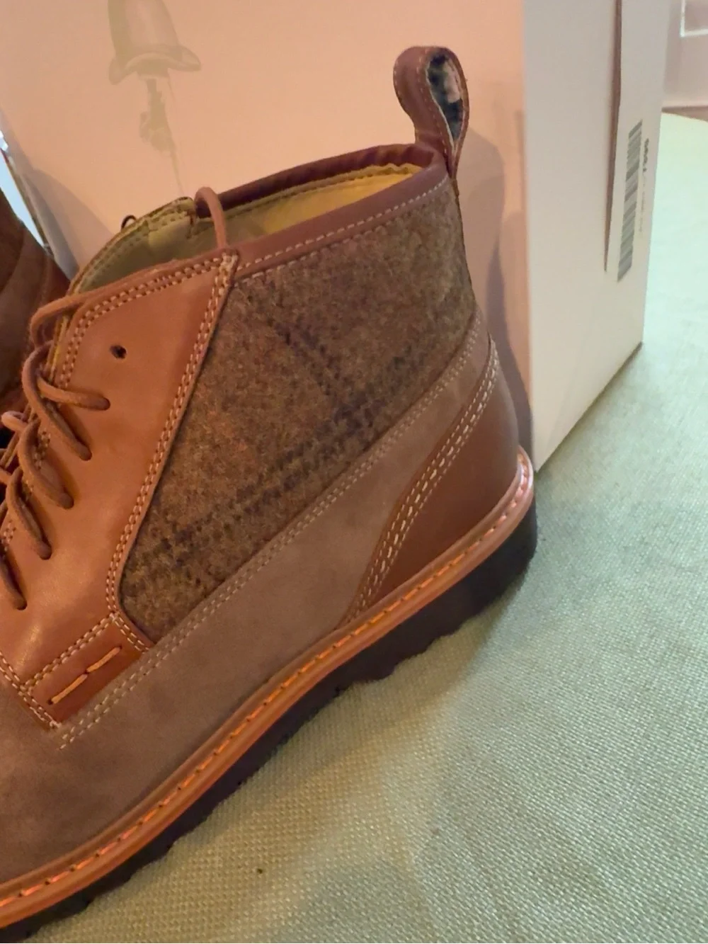 Robert Graham Bedford Chukka Boots 11.5 D Brown Multi Leather Suede Wool